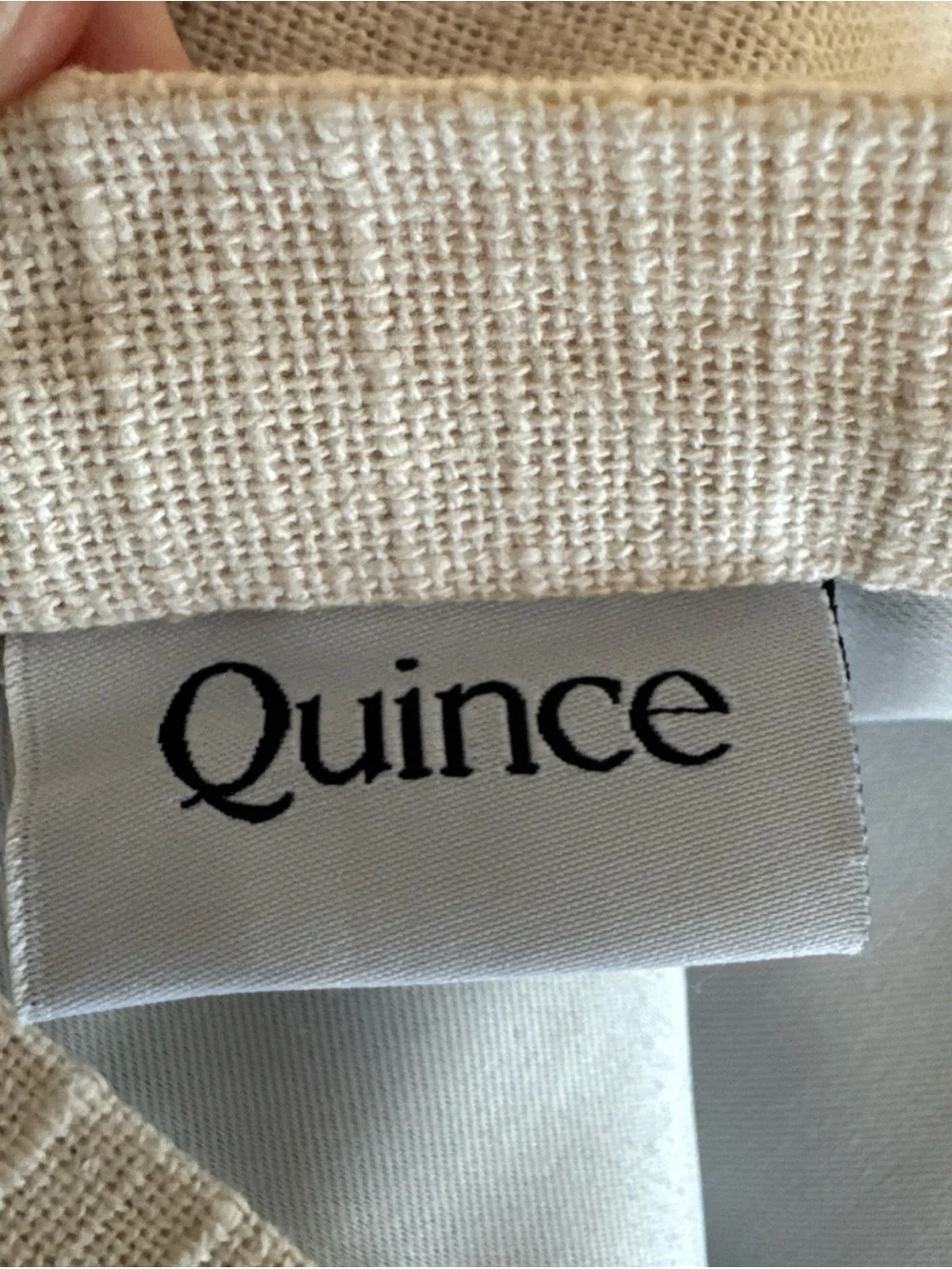 New Quince Cotton Slub Curtain Panel Natural 48 x 96” Room Darkening Lined Beige